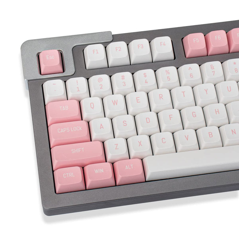 [Australia - AusPower] - Pink White Keycaps Set 150 Keys MSA Profile Double Shot ISO/ANSI Layout for Cherry MX Switches Mechanical Gaming Keyboard Pink White 
