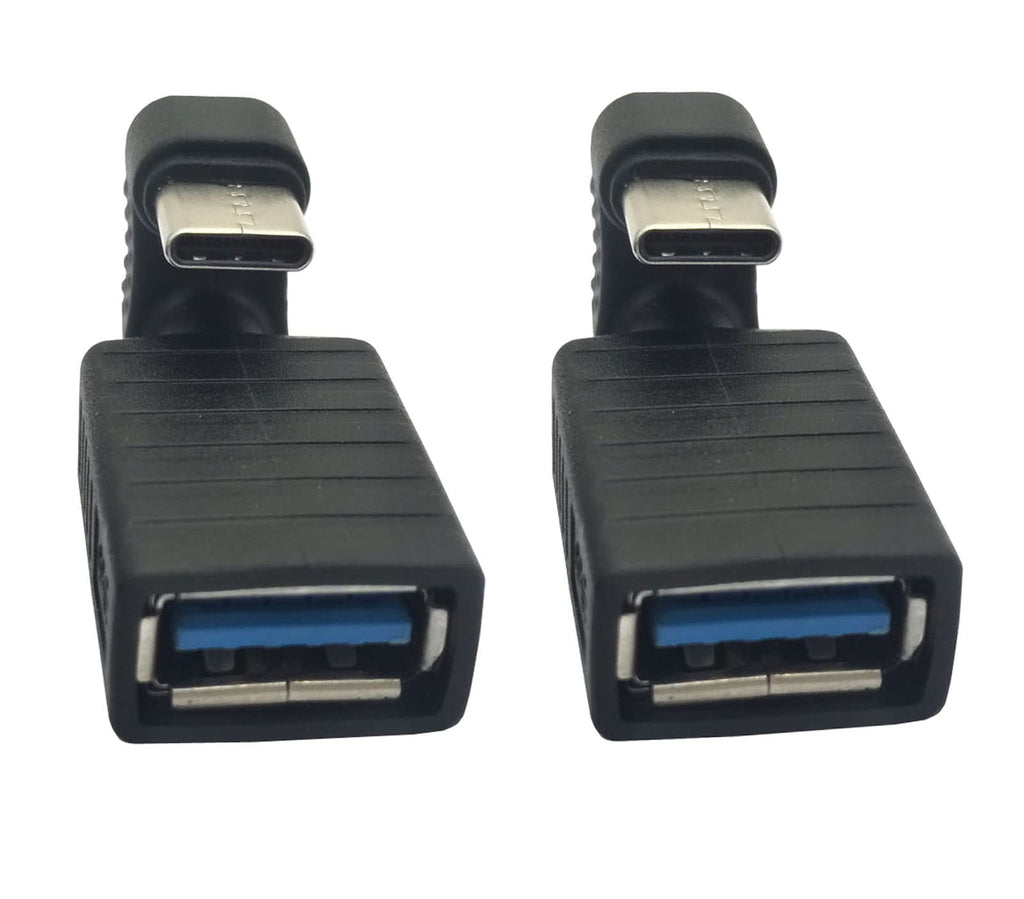 [Australia - AusPower] - GenHaoQi Type-C 180 Degree Adapter, 2 Pack USB C Male to USB 3.0 A Female Convertor Extension 