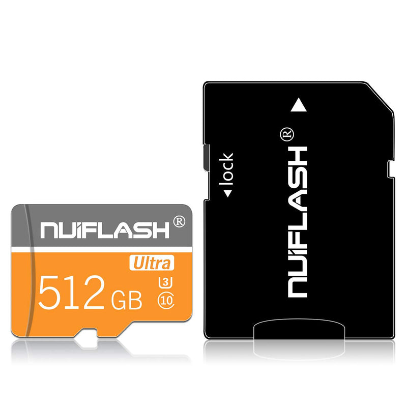 [Australia - AusPower] - Micro SD Card 512GB (Class 10 High Speed) Memory Card/TF Card with Adapter for Camera, Phone, Computer 512GB 