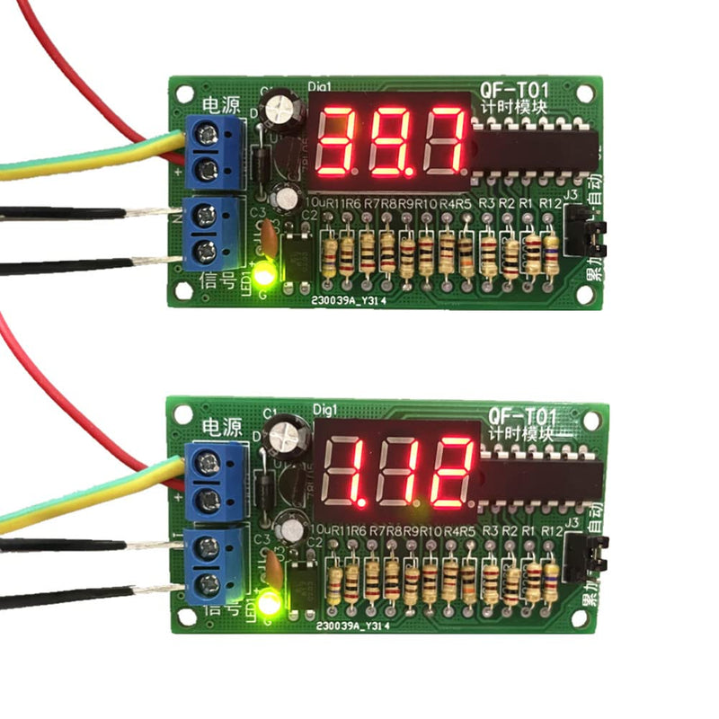 [Australia - AusPower] - Digital Timer Module Electronic Stopwatch Signal Monitor Automatic Accumulated Timing DC 6-25V 3Bit Red Digital Tube Display for Monitoring Time Duration of Button Switch (Pack of 2) 