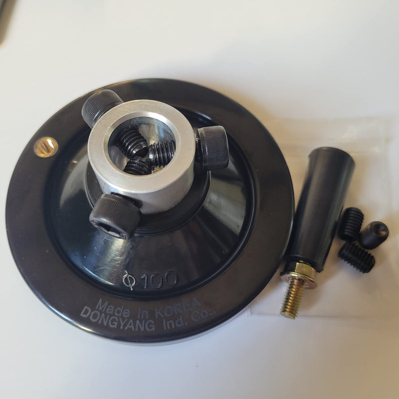 [Australia - AusPower] - The Ultimate Handwheel for 3/4 In or Less Shaft - OD. 4" with 2 Type Set Screw and Revolving Knob Handle Included Can be Used Every Machinery Parts Such as Table Saw, Milling, Lathe, Vise, Machines. 