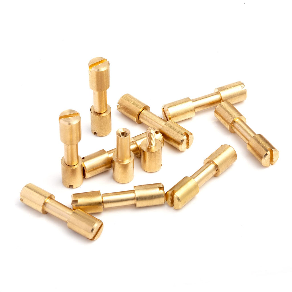 [Australia - AusPower] - 10 sets of brass bracket bolt fasteners tactical lock rivets, knife DIY tool handle fastener revision, EDC knife screw(Head Diameter 6 mm) Yellow 