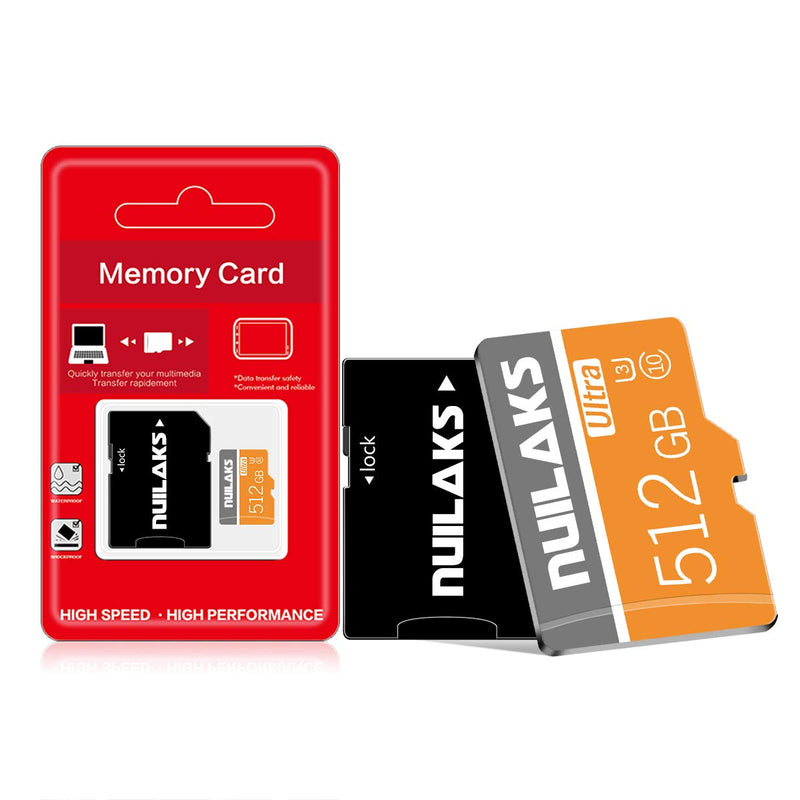 [Australia - AusPower] - 512GB Micro SD Card High Speed Class 10 Memory Card for Wyze,GoPro,Smartphone,Digital Camera,Tablet and Drone 