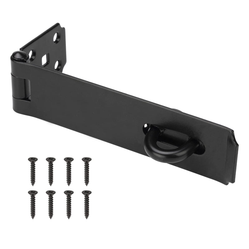 [Australia - AusPower] - SANKINS 7-1/2" Heavy Duty Door Lock Hasp Latch, 1/8" Thicker Iron Gate Hasp Latches Safety Packlock Clasp Locking with Lengthen Screws for Outdoor Doors, Gates, Shed, Drawers, Cabinets, Black 
