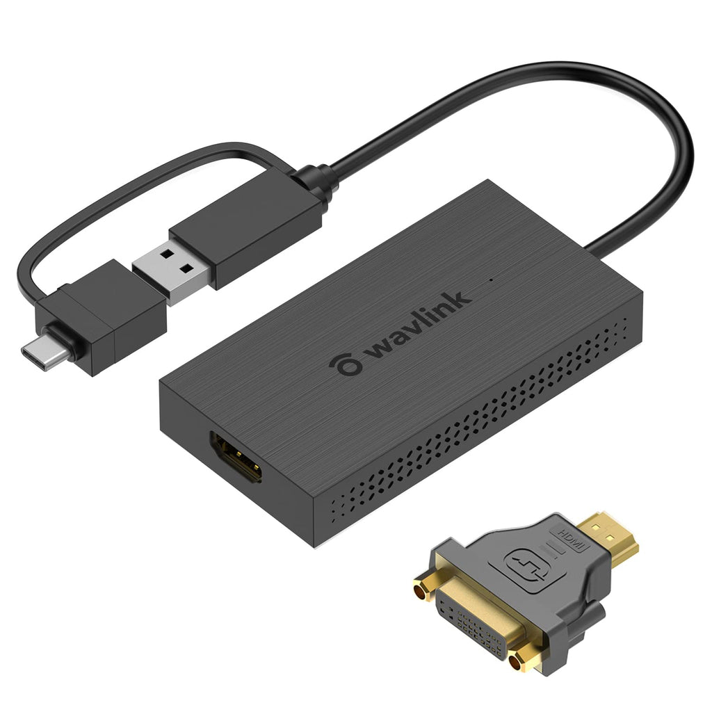 [Australia - AusPower] - WAVLINK USB C to HDMI Adapter, USB 3.0 to HDMI 4K 30Hz Ultra HD External Video Converter for Monitor,USB 3.0 to HDMI/DVI Universal Video Graphics Adapter for Mac and Windows, Thunderbolt 3 / 4 USB C/ USB 3.0 to 4K HDMI/DVI 