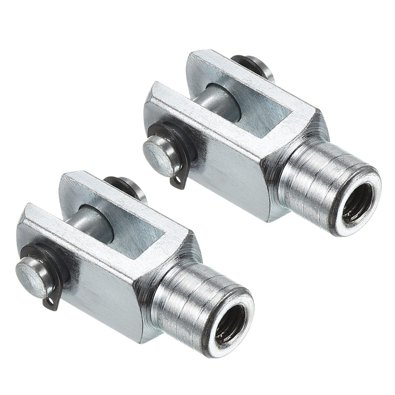 [Australia - AusPower] - PATIKIL M6x1 Air Cylinder Rod Clevis End, 2 Pack Female Thread Y Connector 33mm Length for Air Cylinder Foot Mounting Work, Silver 