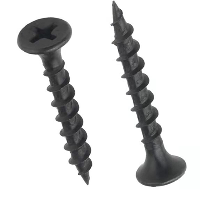 [Australia - AusPower] - #6X1-1/4 Inch Screws,260pcs Small Screws Coarse Thread Drywall Wood Screws,Sheetrock Screws ? Phillips #2 Screws ?Black Wood Screws, Flat Head Screws,Small Box Wood Screws 1 Lb/Pound 