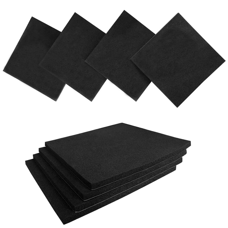 [Australia - AusPower] - 8 Pcs Black Adhesive Foam Padding, Closed Cell Foam Sheet 1/8" Thick 4 Inch X 4 Inch, Neoprene Rubber Pad Self Stick Anti-Slip Adhesive Anti Vibration Foam Pad (4inX 4inX 1/8in, 8) 4in X 4in X 1/8in 
