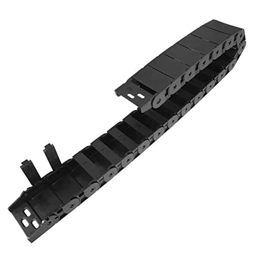 [Australia - AusPower] - Black Plastic Cable Wire Carrier Drag Chain 1M Length for CNC, with End Connectors - Semi Enclosed Type (Inner Side openable) Bending Radius: R38 18mm x 50mm(Inner H x Inner W) 