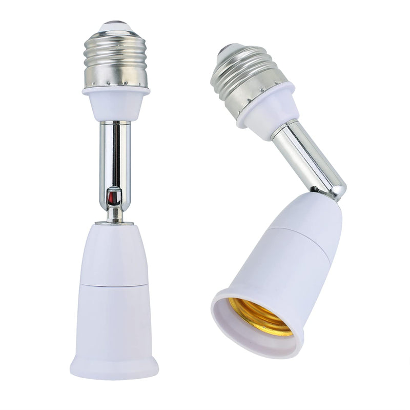 [Australia - AusPower] - [2 Pack] Borju Light Socket Extender, Medium Base, Extend Light Socket Position, Adjust Light Socket Direction, White 2 