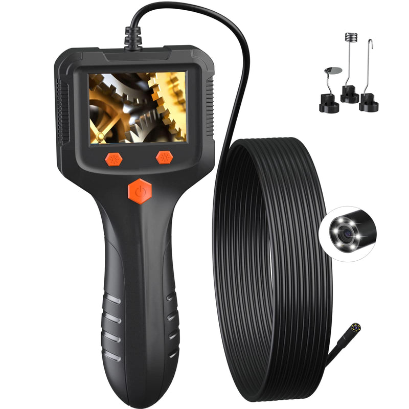 [Australia - AusPower] - Daxiongmao Borescope Endoscope Inspection Camera with 6 Led Lights,Handheld IP67 Waterproof Sewer Endoscope Camera - IPS HD Screen Borescope Portable Snake Camera with 11.5FT Semi-Rigid Cord(2.4") 