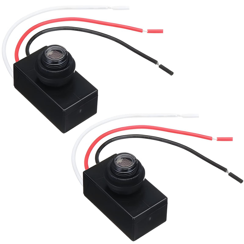 [Australia - AusPower] - 2 Pack DC 8-50V Photoelectric Switch,12V/24V/36V/48V Direct Current Photocell Switch,Dusk to Dawn Photocell Light Switch,Auto ON Off Light Sensor Control Switch,Perfect for Lighting System 2 Pack 
