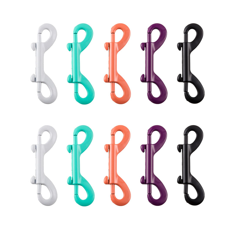 [Australia - AusPower] - 10 PCS Bolt Snaps Double Ended Hook Heavy Duty Trigger Button, 3.5 inch Metal Clip Zinc Alloy Traction Rope Buckle for Dogs, for Keychain Garage Feed Buckets Hammock Clothesline Fasteners Multicolour 10PCS-Multicolored 