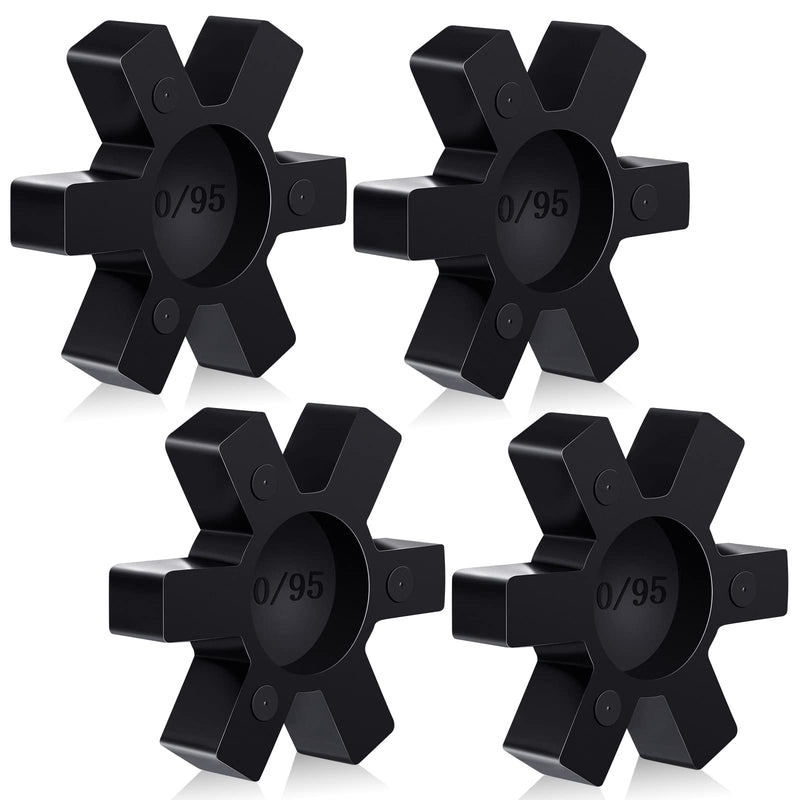 [Australia - AusPower] - Flexible NBR Rubber Spider Insert Solid Spider Center Inserts Suitable for L Jaw Coupling Set, Black (4 Pcs, L095) 4 