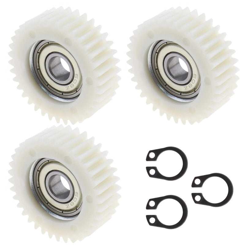 [Australia - AusPower] - Micro Traders 3PCS 36 Teeth E-Bike Wheel Hub Motor Planetary Gears with Bearing Compatible with Bafang Motor 38mm Diameter Nylon Motor Gear, White 