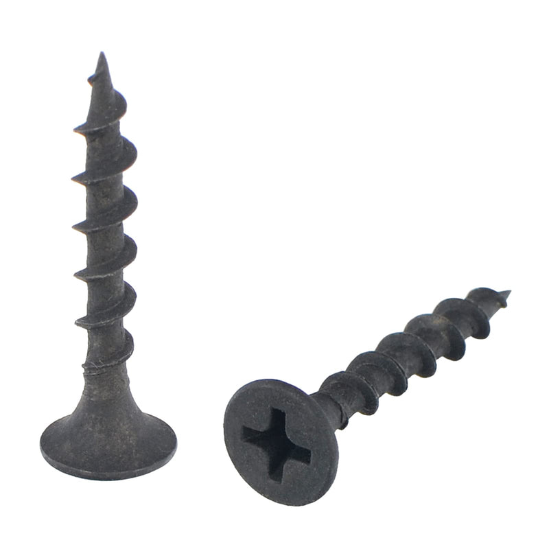 [Australia - AusPower] - #6 x 1" Drywall Screws 100pcs Black Phosphate Coated Flat Bugle Head Phillips Drive Fast Coarse Thread Screw for Wood Sheetrock Studs Gypsum Board Drywall by Jigreat #6 x 1" 