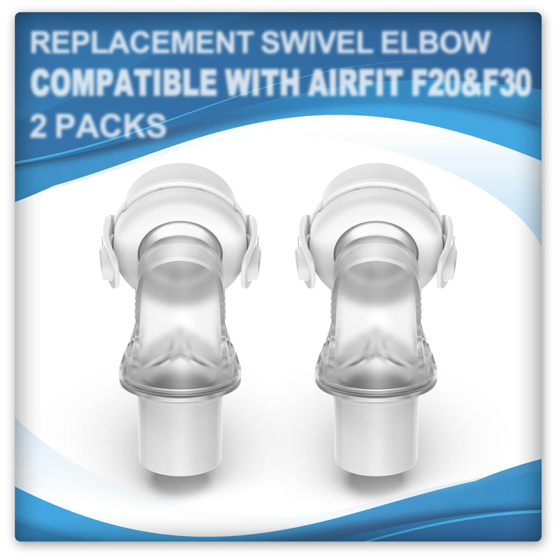 [Australia - AusPower] - 2 Packs Replacement Swivel Elbow Connector Compatible with F20 and F30,Tube Quick-Release Elbow,Great-Value Supplies by Medihealer 