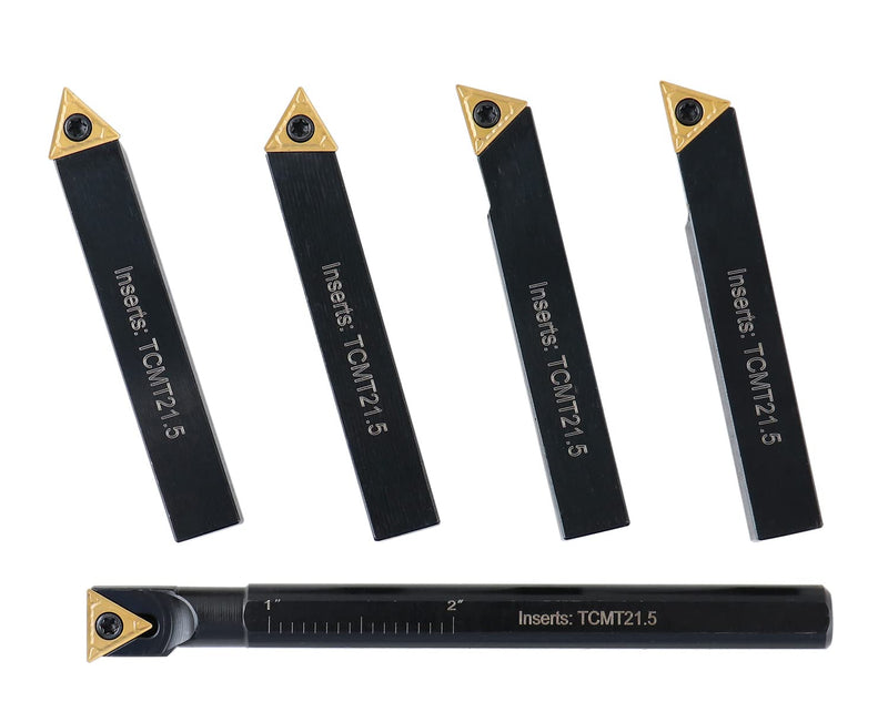 [Australia - AusPower] - Accusize Industrial Tools 3/8" 5ps/set Indexable Turning Tool Set (4Ps turning + 1 PC boring), 2386-0038 3/8 in. 