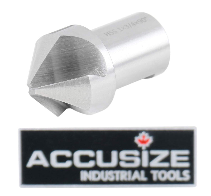 [Australia - AusPower] - Accusize Industrial Tools 1'' Diameter Rota Cutter Countersink, Hss Countersink for Rota-Cutter, 3/4'' Weldon Shank, Ce00-0001 1", 90° 
