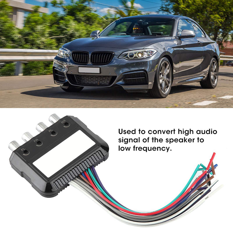 [Australia - AusPower] - Acouto 4-Channel High to Low Audio Converter Car Audio Stereo Subwoofer 4 Channel High to Low Audio Converter with Power Amplifier Control Wire 