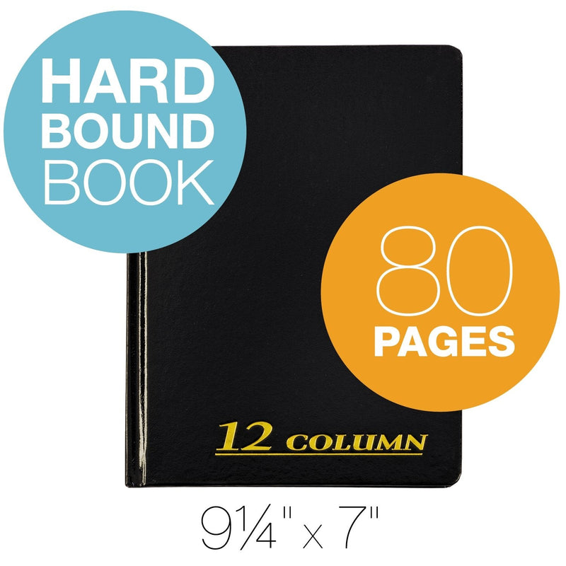 [Australia - AusPower] - Adams Account Book, 7 x 9.25 Inches, Black, 12-Columns, 80 Pages (ARB8012M) 7" x 9-1/4" 
