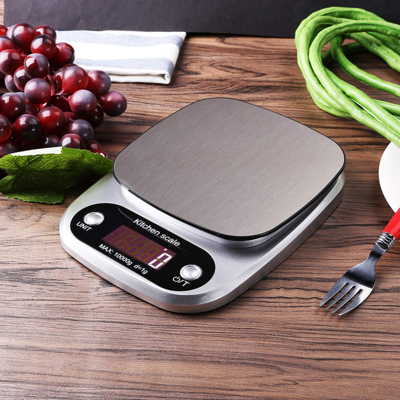 [Australia - AusPower] - Digital Food Scale, 22 lbs/10kg Multifunction Kitchen Scale with Large Back-lit LCD Display and Tare Function for Cooking Baking Diets 