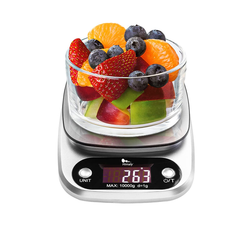 [Australia - AusPower] - Digital Food Scale, 22 lbs/10kg Multifunction Kitchen Scale with Large Back-lit LCD Display and Tare Function for Cooking Baking Diets 