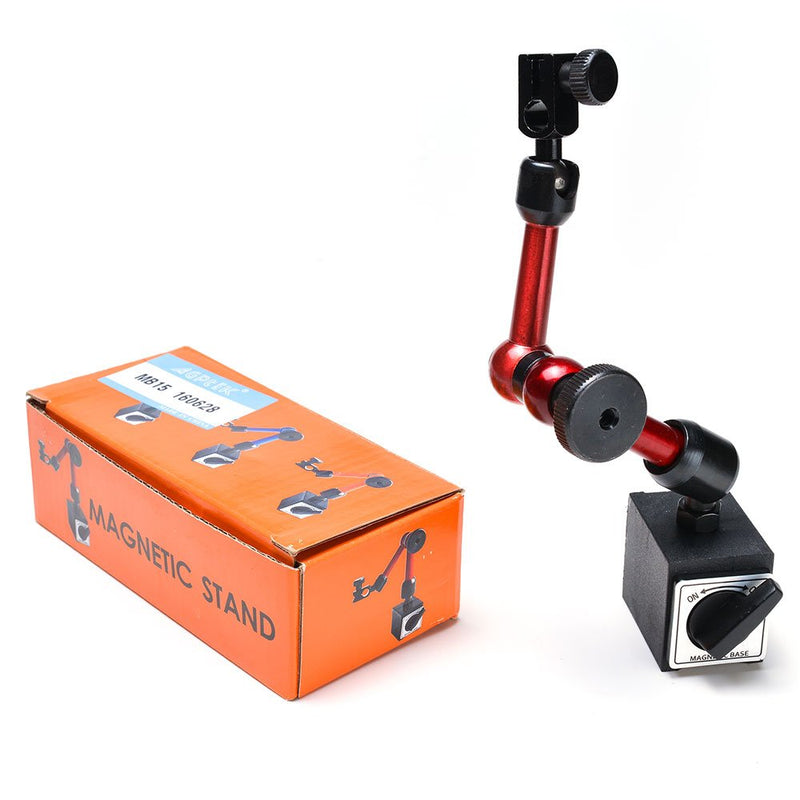 [Australia - AusPower] - AGPtek 3-Joint Red Adjustable Magnetic Base Holder for Digital Dial Indicator 