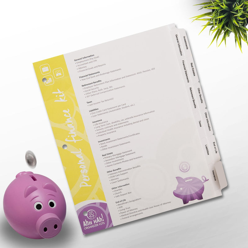 [Australia - AusPower] - Ahh Hah! Organizer Kit - Personal Finance: Index Tabs for Three-ring Binder with Cover (does NOT include a binder) 