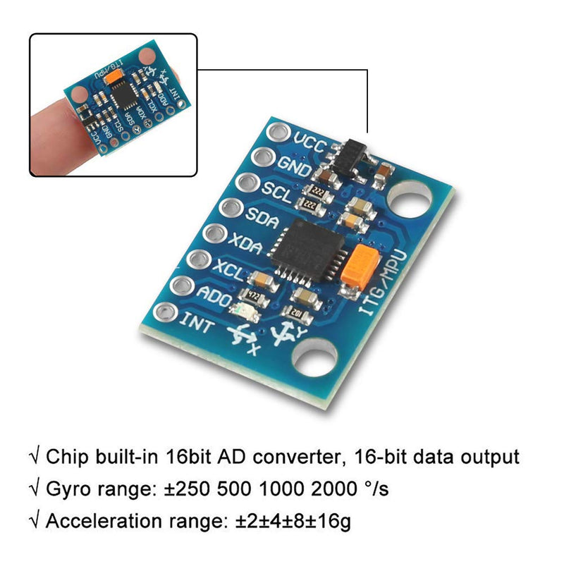 [Australia - AusPower] - 10 Pcs GY-521 MPU-6050 MPU6050 Module,6 DOF MPU-6050 3 Axis Accelerometer Gyroscope Sensor Module 16Bit AD Converter Data Output IIC I2C DIY Kit for Arduino (10PCS) 10PCS 