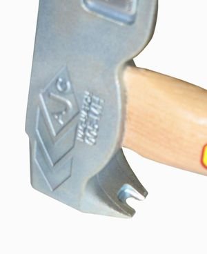 AJC 17oz Magnet Roofing Hatchet with claw hammer design, durable steel head and ergonomic handle for roofing projects.