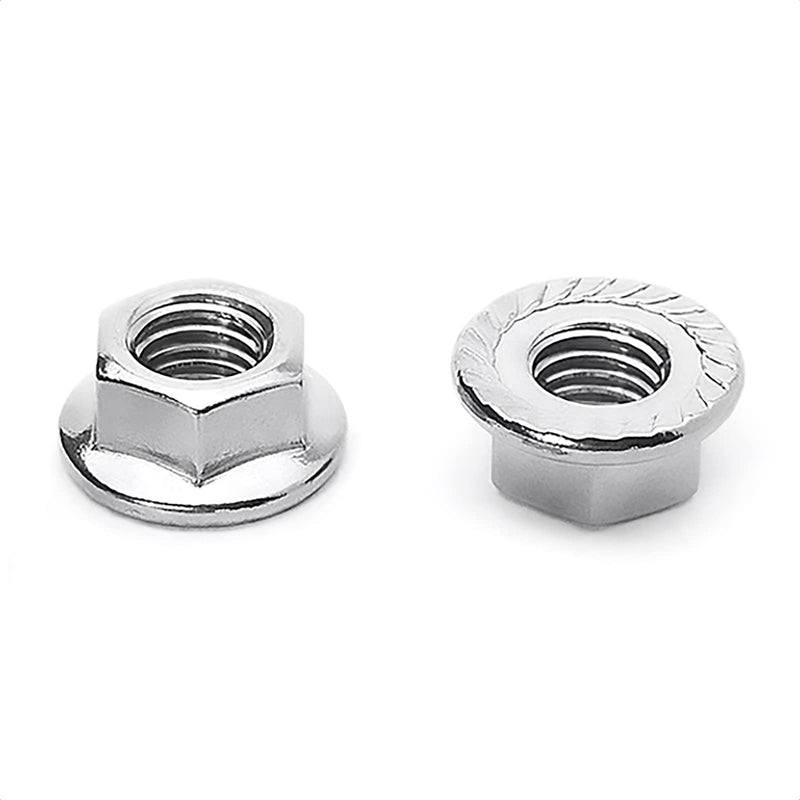 [Australia - AusPower] - ALEOED 4 Pieces M12 x 1.25mm Pitch Serrated Flange Nut Hex Lock Nuts, Metric Fine Pitch, Stainless Steel 304 