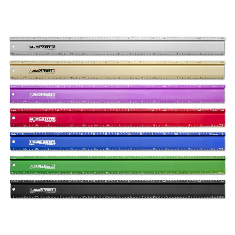 [Australia - AusPower] - Alumicolor AlumiCutter Aluminum Steel Edge for Office, School, Engineering and Framing, 18IN, Red 
