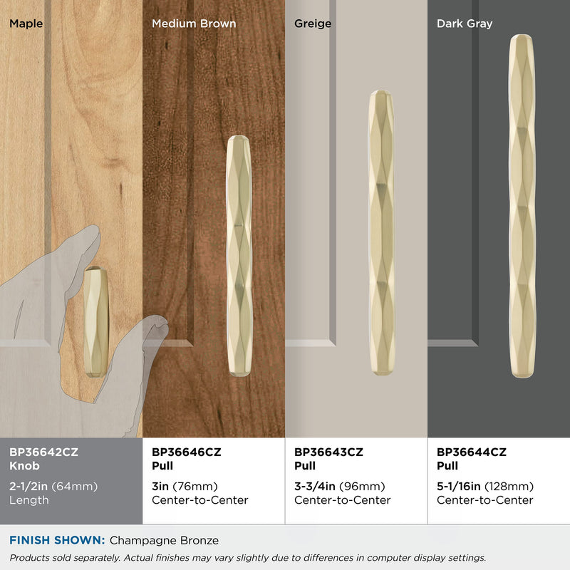 [Australia - AusPower] - Amerock | Cabinet Knob | Champagne Bronze | 2-1/2 inch (64 mm) Length | St. Vincent | 1 Pack | Drawer Knob | Cabinet Hardware 2-1/2 in (64 mm) Length 