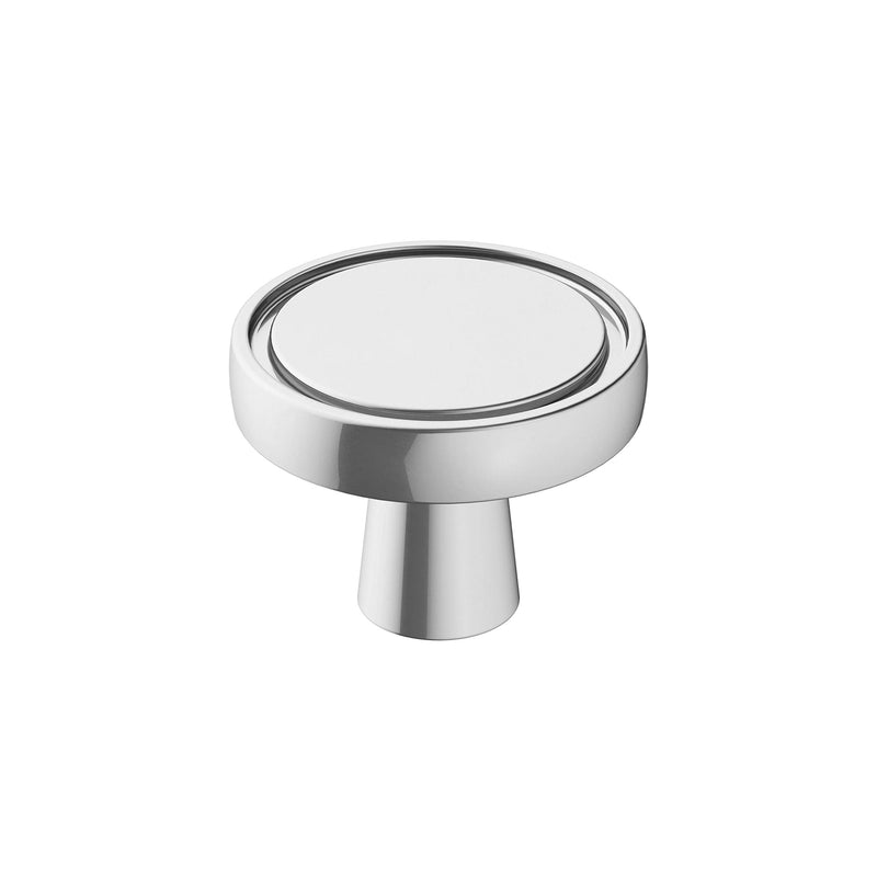 [Australia - AusPower] - Amerock | Cabinet Knob | Polished Chrome | 1-3/8 inch (35 mm) Diameter | Destine | 1 Pack | Drawer Knob | Cabinet Hardware 