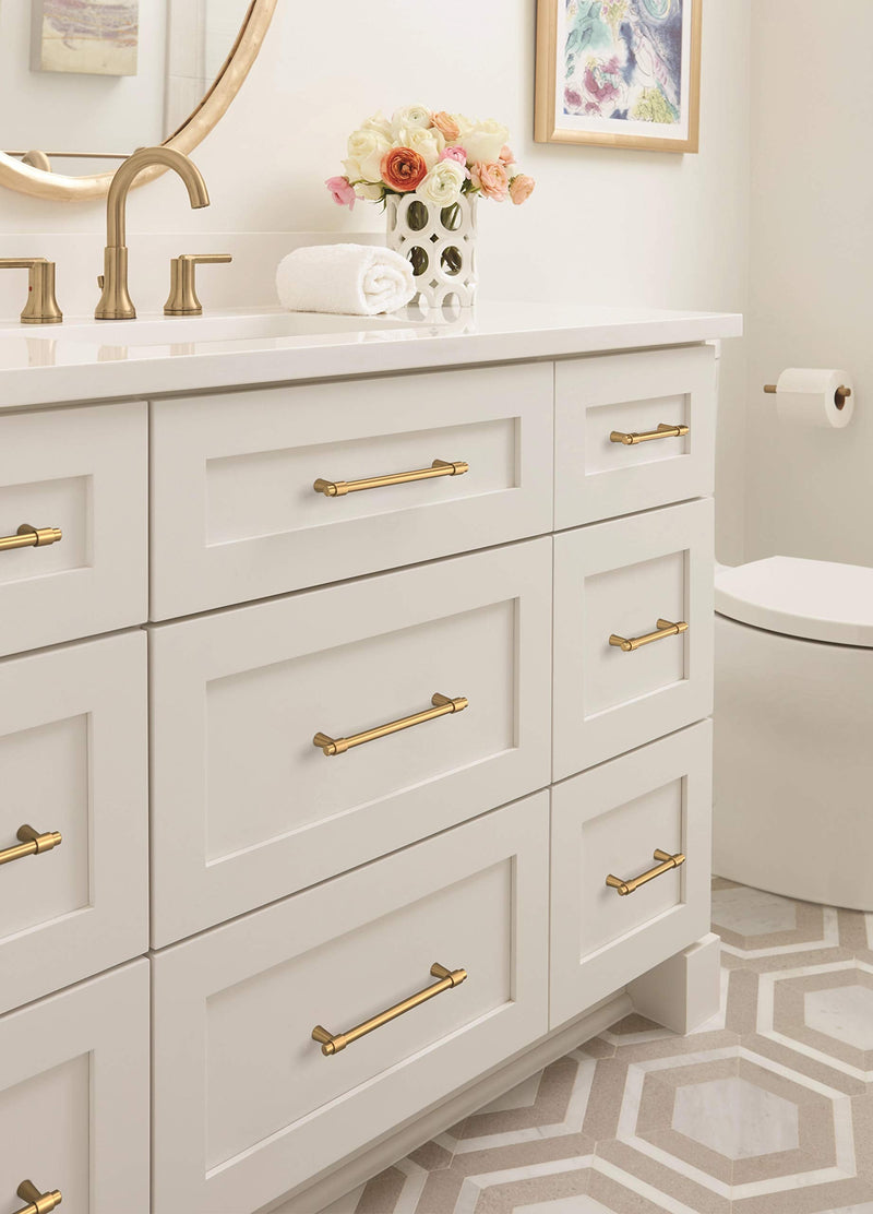 [Australia - AusPower] - Amerock | Cabinet Pull | Champagne Bronze | 6-5/16 inch (160 mm) Center-to-Center | Destine | 1 Pack | Drawer Pull | Cabinet Handle | Cabinet Hardware 6-5/16 in. Center-to-Center 