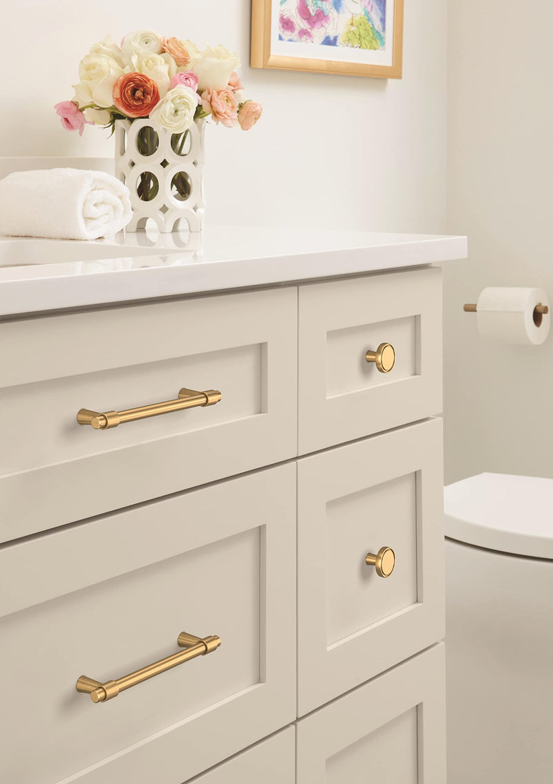 [Australia - AusPower] - Amerock | Cabinet Knob | Champagne Bronze | 1-3/8 inch (35 mm) Diameter | Destine | 1 Pack | Drawer Knob | Cabinet Hardware 