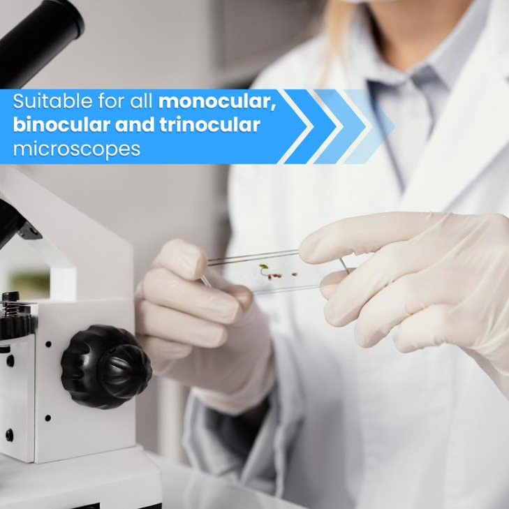 [Australia - AusPower] - AmScope BS-50P-100S-22 Pre-Cleaned Blank Ground Edge Glass Microscope Slides and 100pc Pre-Cleaned Square Glass Cover Slips Coverslips 