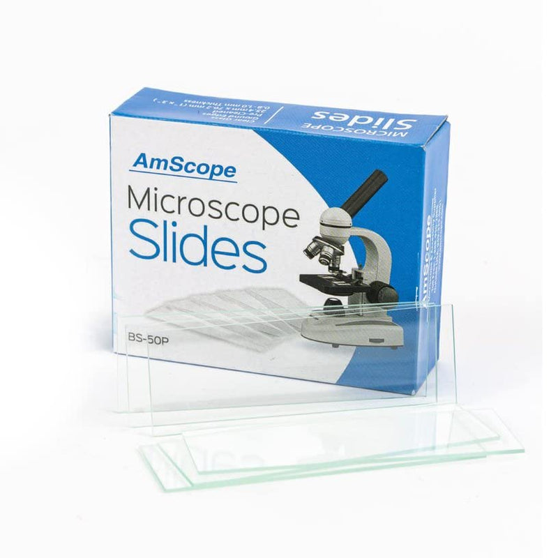 [Australia - AusPower] - AmScope BS-50P-100S-22 Pre-Cleaned Blank Ground Edge Glass Microscope Slides and 100pc Pre-Cleaned Square Glass Cover Slips Coverslips 