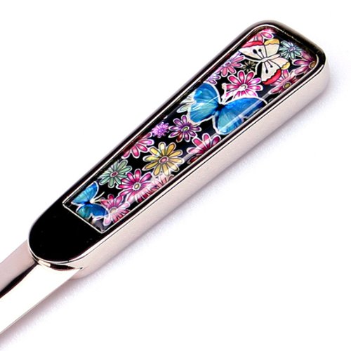 [Australia - AusPower] - Mother of Pearl Blue Butterfly Design Metal Steel Knife Office Mini Sword Blade Hand Envelope Gift Letter Opener 