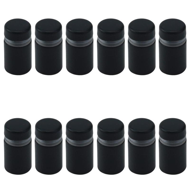 [Australia - AusPower] - Antrader 12 Pack Stainless Steel Glass Standoff 1/2" x 3/4", Wall Mount Standoff Holder Screw Advertise Fixing Nail Sign Mounting Hardware, Matte Black 1/2" x 3/4" (12 x 20mm) 
