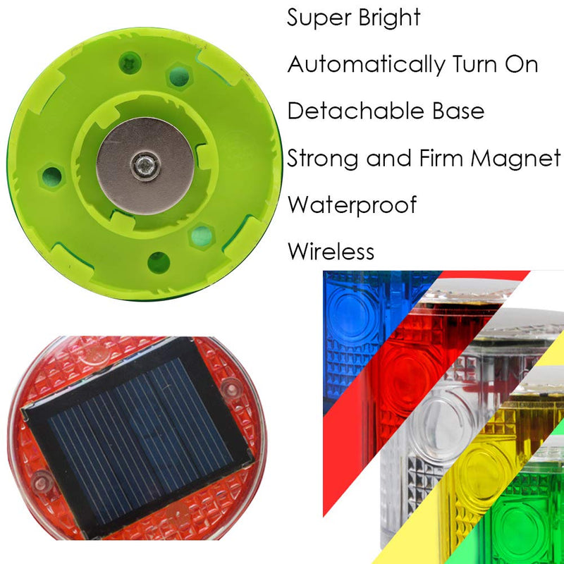 [Australia - AusPower] - Aolyty Solar Strobe Warning Light Strong Magnetic Base Flashing Super Bright 360 Degree Wireless Automatically Turn On Waterproof for Construction Traffic Factory (Blue) Blue 