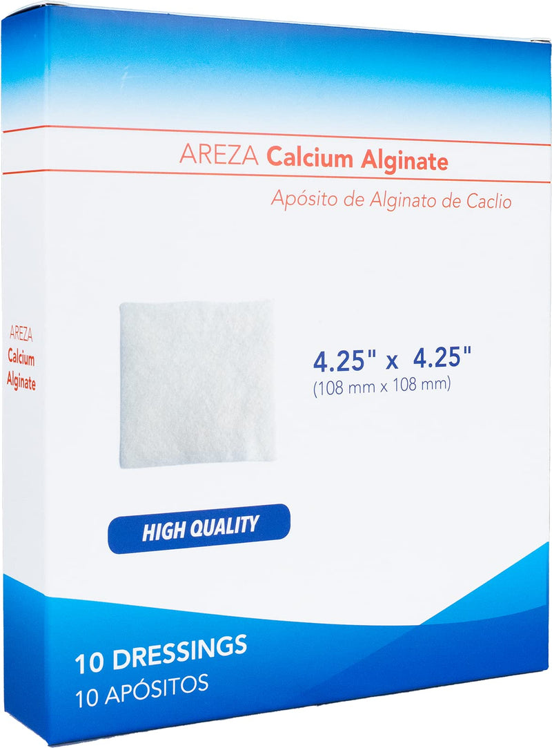 [Australia - AusPower] - Calcium Alginate 4.25" x 4.25" 10/Box ( 10 Wound Dressings per Box) One Box by Areza Medical 1 