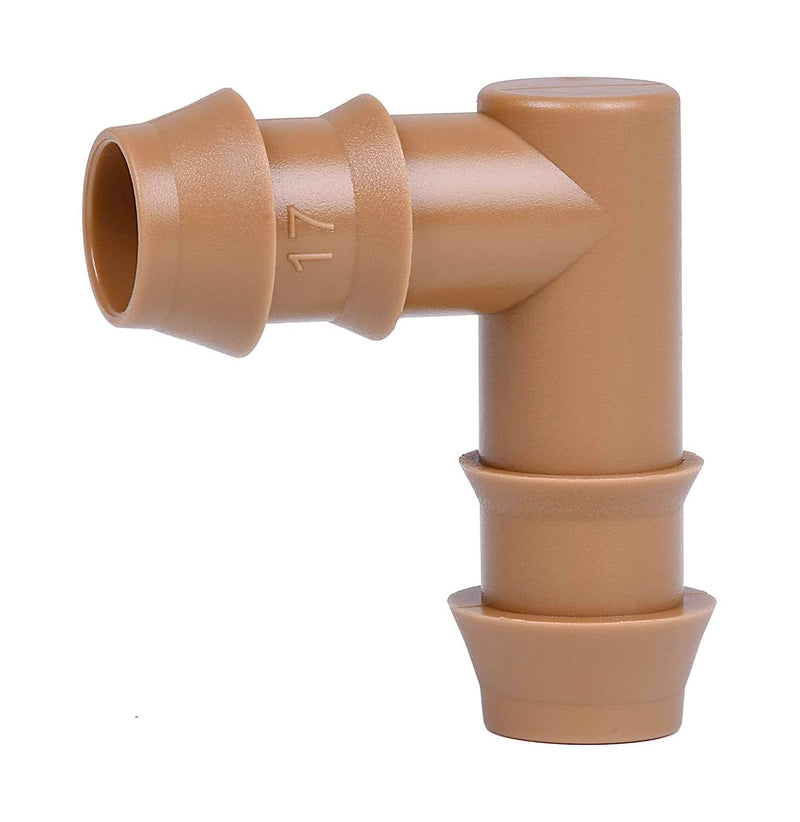 Arfun 18-piece drip irrigation fitting set with couplings, tees, and elbows for 17mm 1/2-inch tubing, suitable for garden irrigation.