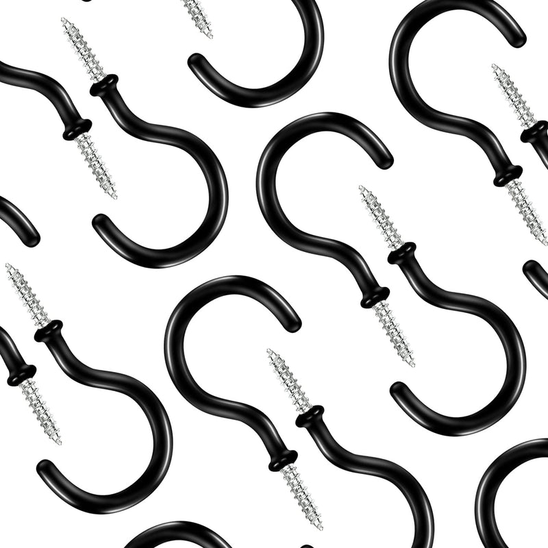[Australia - AusPower] - Argojolo Ceiling Hooks  Vinyl Coated Screw Hooks  1-1/2 Inches Cup Hooks  Screw-in Hooks  20 Pack  Black 
