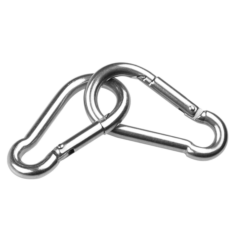 [Australia - AusPower] - 30 Pack Spring Snap Hook, Carabiner Clip Galvanized Steel, Silver Quick Link Clip Keychain for Camping, Hiking, Outdoor, Gym, Small M5 Carabiners for Dog Leash & Harness 