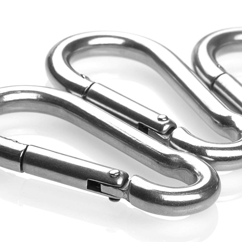 [Australia - AusPower] - 30 Pack Spring Snap Hook, Carabiner Clip Galvanized Steel, Silver Quick Link Clip Keychain for Camping, Hiking, Outdoor, Gym, Small M5 Carabiners for Dog Leash & Harness 