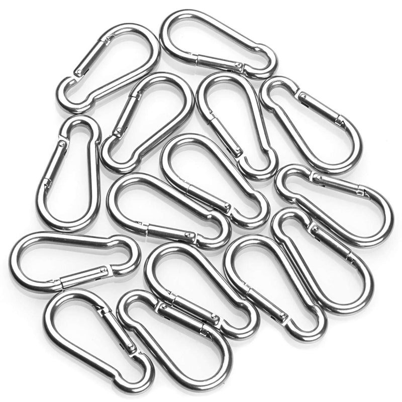 [Australia - AusPower] - 30 Pack Spring Snap Hook, Carabiner Clip Galvanized Steel, Silver Quick Link Clip Keychain for Camping, Hiking, Outdoor, Gym, Small M5 Carabiners for Dog Leash & Harness 