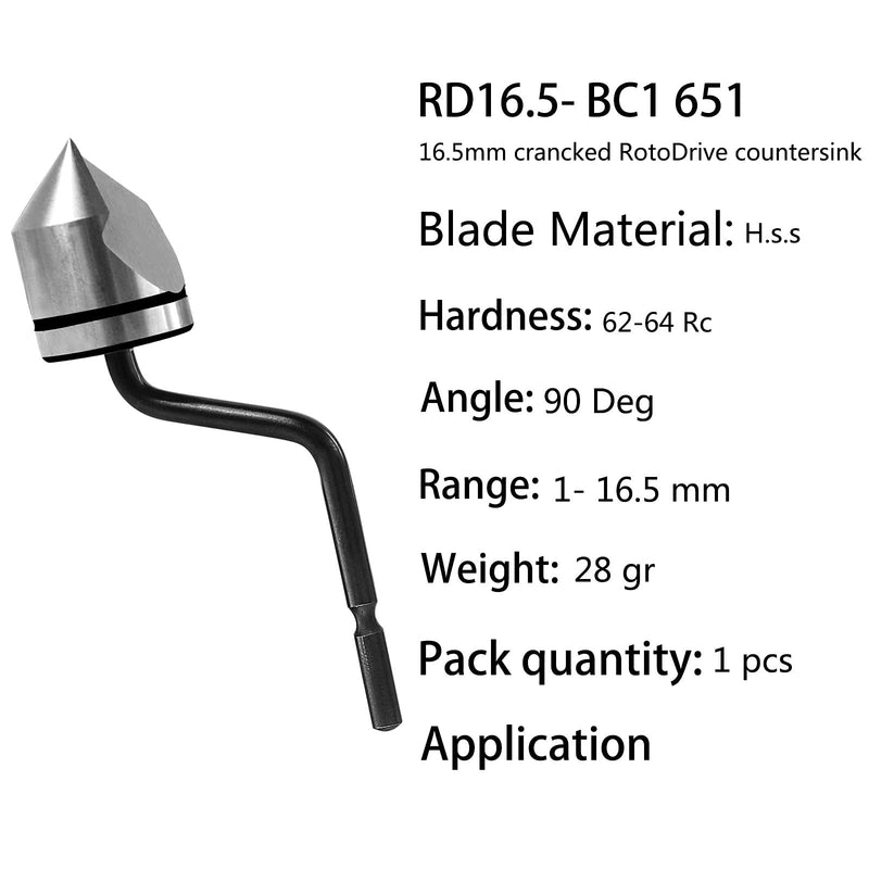 [Australia - AusPower] - Deburring Countersink Tool Set, Askwhy RD16.5-BC1651 Countersink Hand Reamer, Great Burr Remover Hand Tool for Wood, Plastic, Aluminum, Copper and Steel 