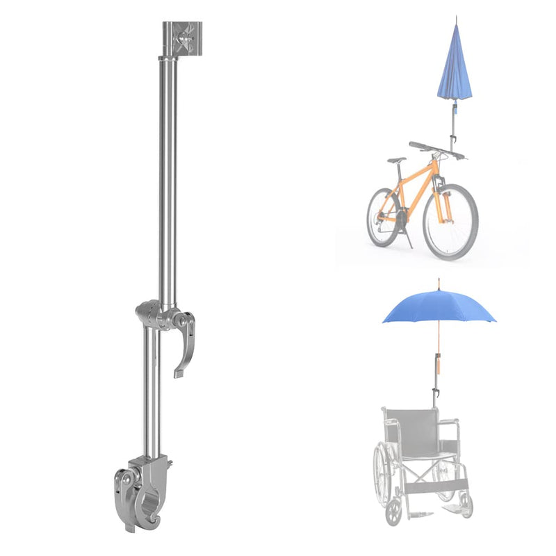 [Australia - AusPower] - Bicycle Umbrella Holder - Foldable Stainless Steel Mount Stand Clamp Accessories for Mobility Scooter, Wheelchair, Stroller A 